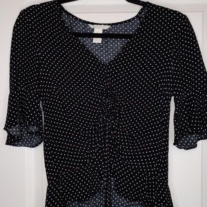 H&M Ruffled Polka Dot Top